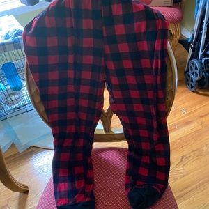 Red and black sweatpants